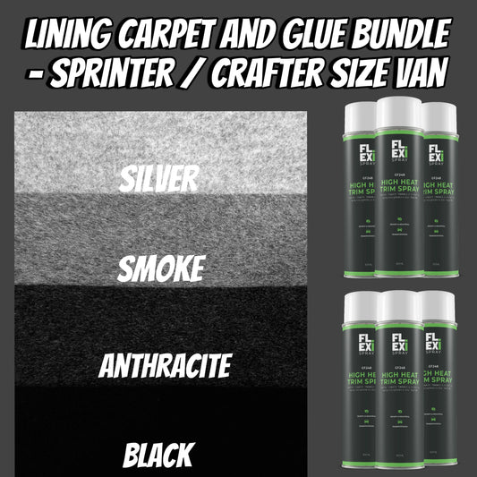 Van lining carpet and high heat glue kit for LWB Master and Ducato vans